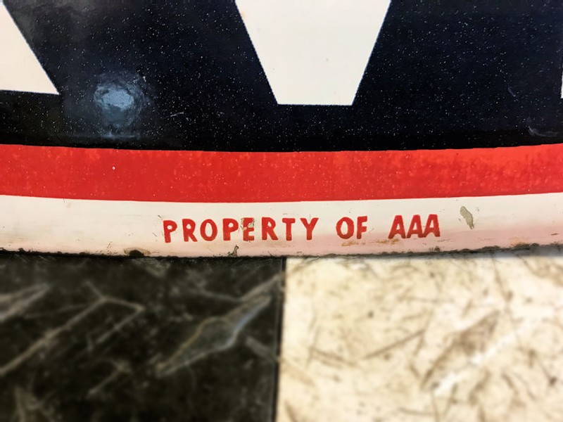 Original double sided Triple AAA enamel sign