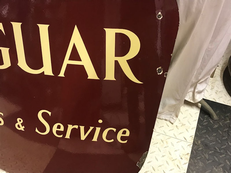 Rare enamel Jaguar sales and service sign