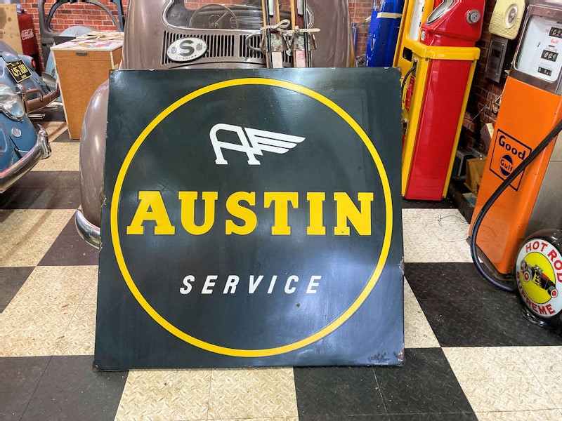 Large Austin service enamel sign