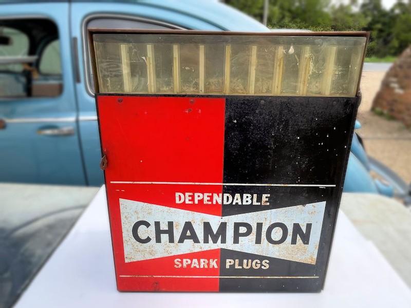 Original Champion Spark Plug metal counter top display cabinet