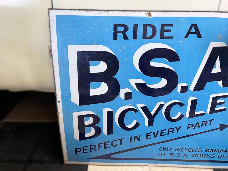 Rare original BSA bicycle enamel sign