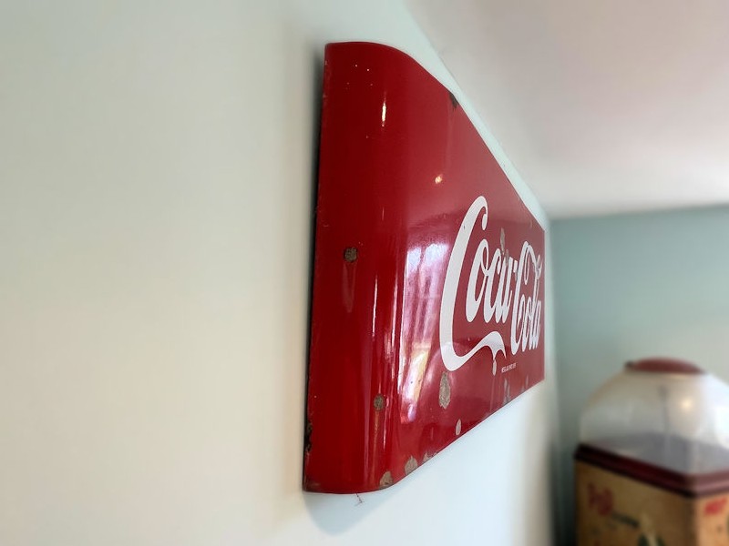 Original 1950s enamel Coca Cola sled sign