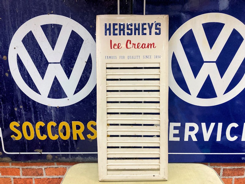 Original Hershey ice cream embossed menu board sign
