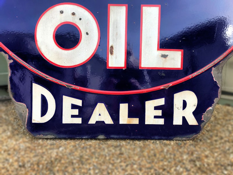 Original enamel embossed Standard Oil Dealer sign