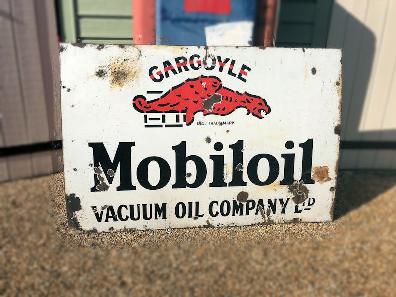Original Gargoyle Mobiloil enamel sign