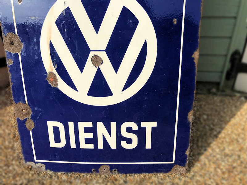 Original enamel VW Dienst service sign