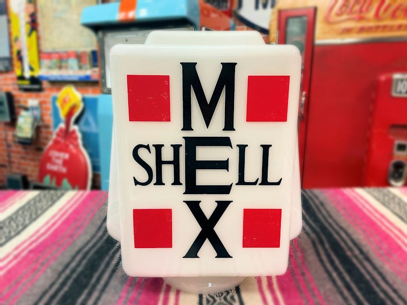 Original style glass Shell Mex gas pump globes