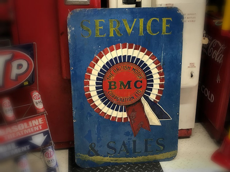 1950s BMC The British Motor Corporation aluminium sign