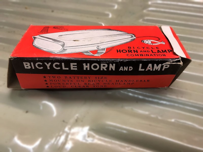 New old stock bicycle lamp and horn