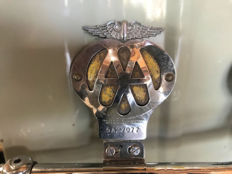 Original vintage AA and Caravan Club badge bar