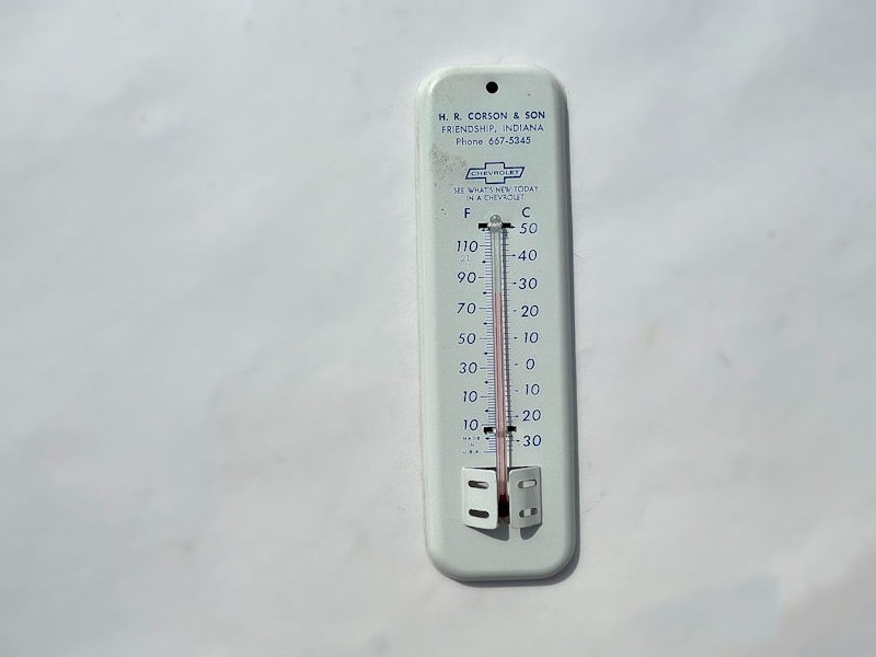 NOS new old stock Chevrolet dealership thermometer