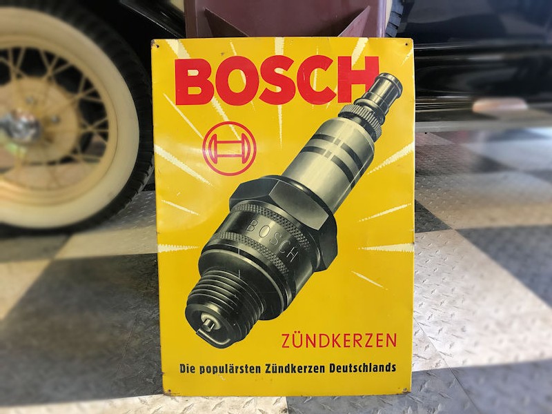 Original 1949 printed tin litho Bosch sign