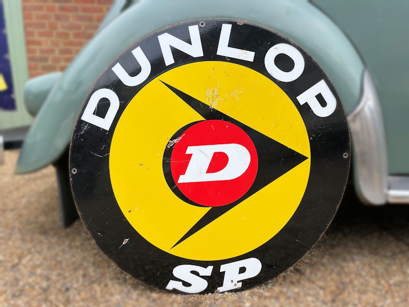 Original enamel Dunlop SP circular sign