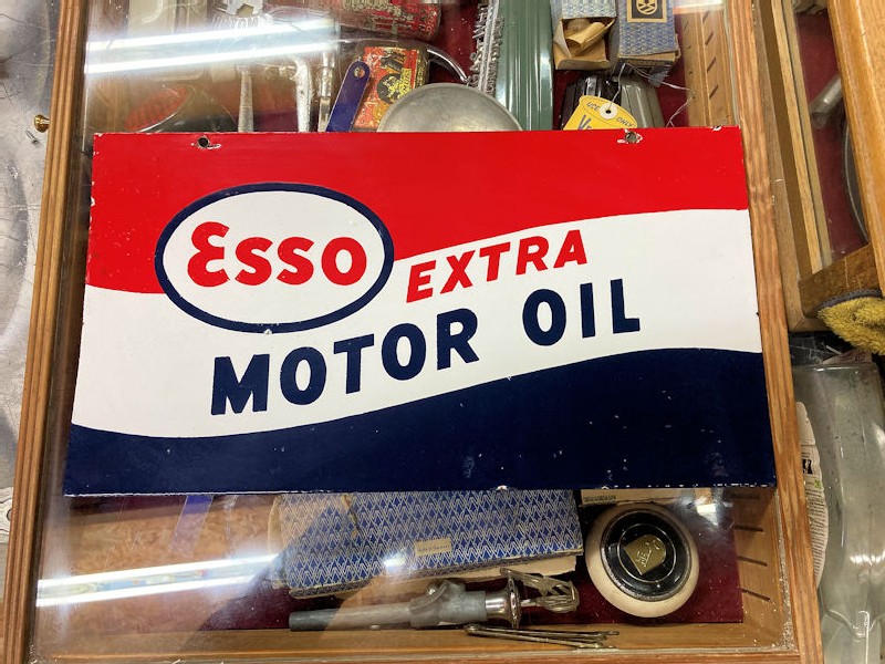Original Esso motor oil double sided enamel sign